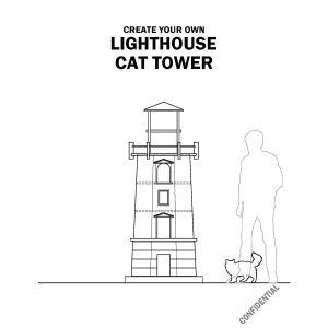 DIY lighthouse cat tower